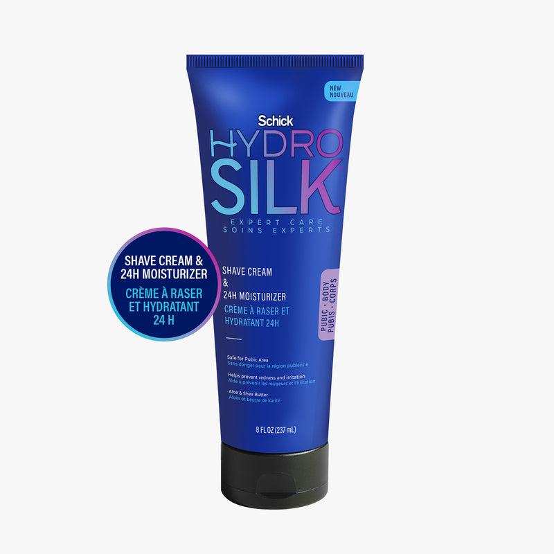 Crème à raser et hydratant 24 h de marque Hydro Silk®
